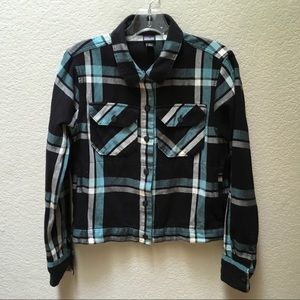 Patagonia Shirt Jacket Black Plaid Organic Cotton